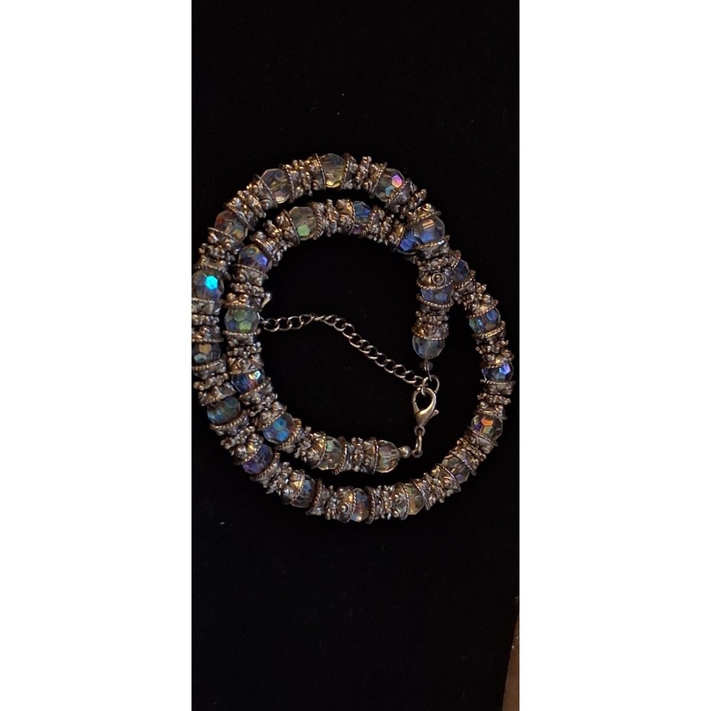 Vintage Art Deco Aurora Borealis (AB) Crystal Rhinestone Necklace